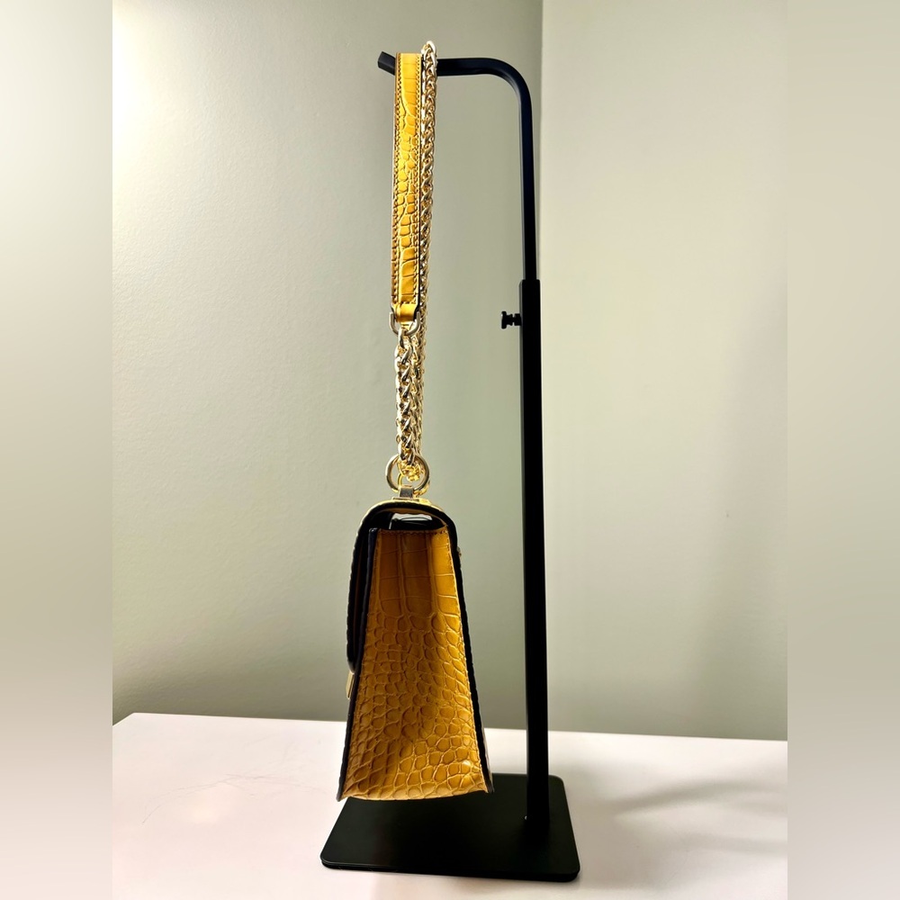 Michael Kors Yellow Croc-Embossed Shoulder Bag - Picture 4 of 15
